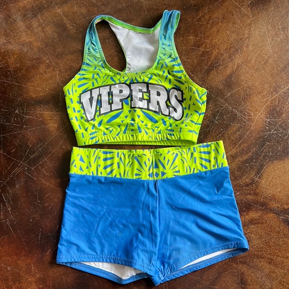 Varsity Spirit Other Stars Vipers Cheerleading Cheer Workout Set Sports Bra Spanx Adult